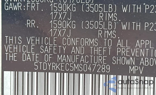 5TDYRKEC5MS047289: 50763995