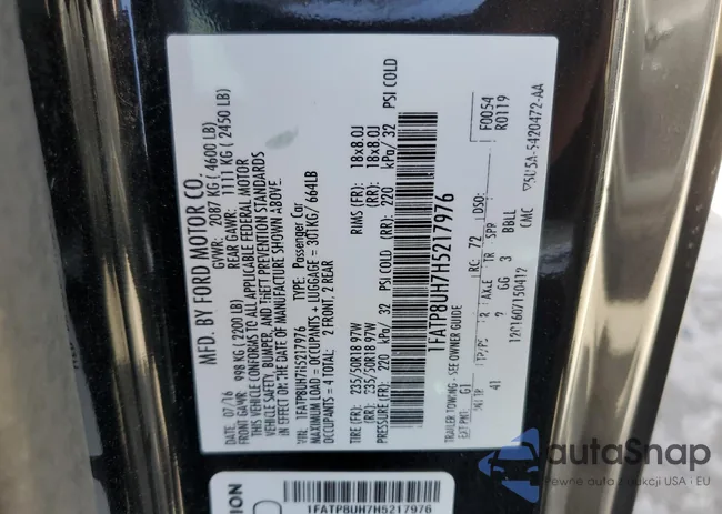 1FATP8UH7H5217976: 49411505