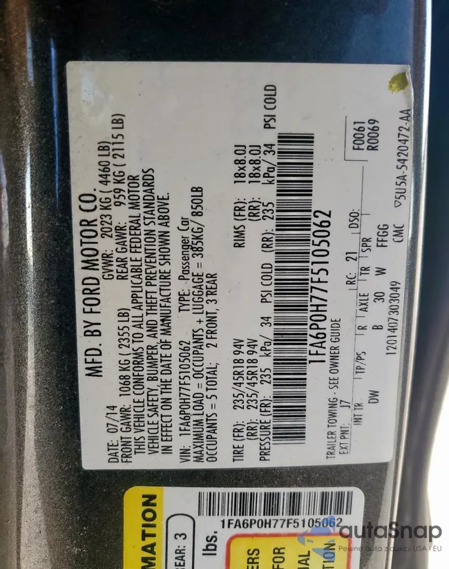 1FA6P0H77F5105062: 50411665