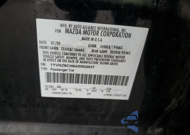 1YVHZ8CH8A5M02937: 49544305