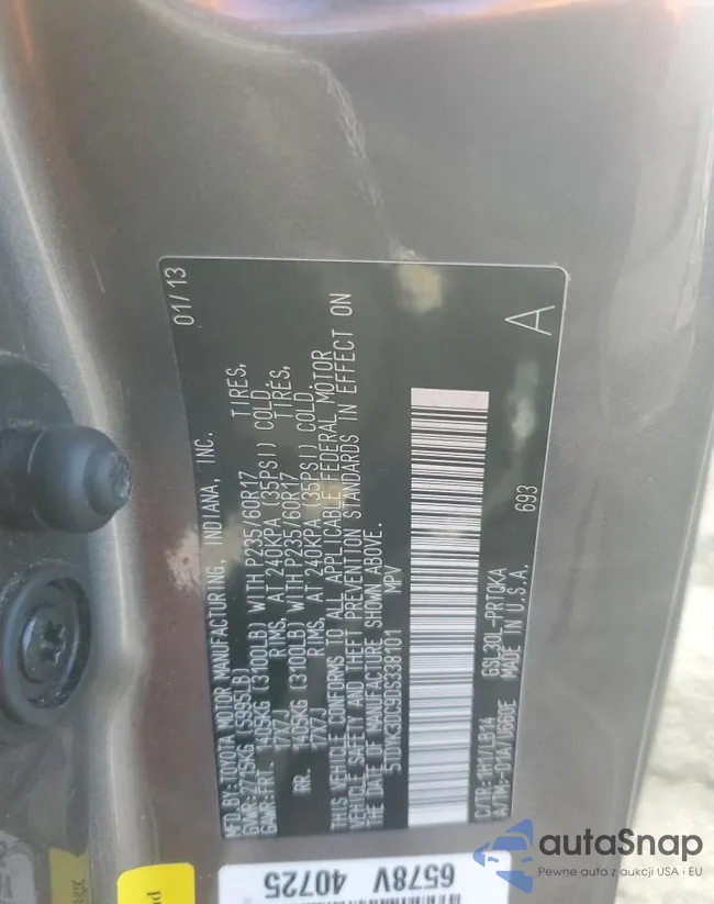 5TDYK3DC9DS338101: 47555835