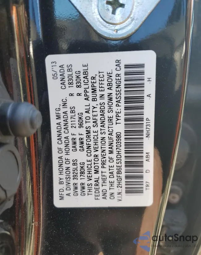 2HGFB6E53DH703980: 50580065