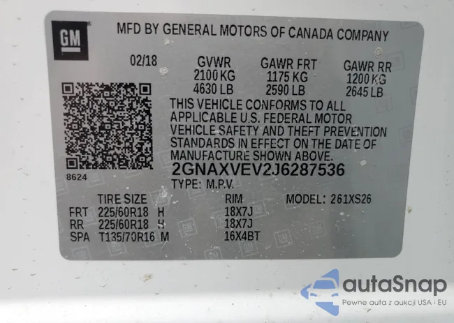 2GNAXVEV2J6287536: 50690725