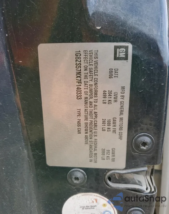 1G8ZS57NX7F140333: 60596245