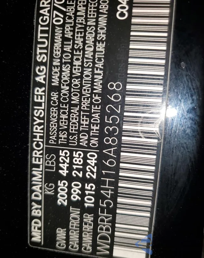 WDBRF54H16A835268: 49518535