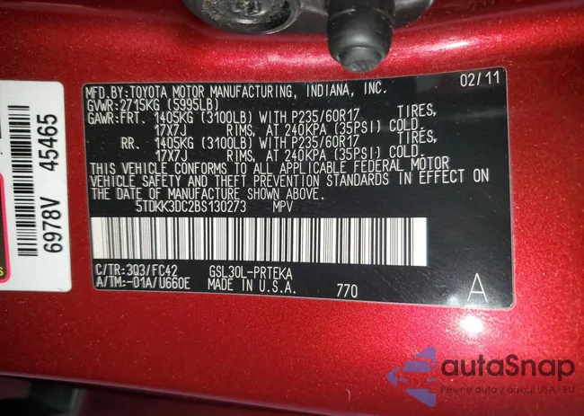 5TDKK3DC2BS130273: 49166295