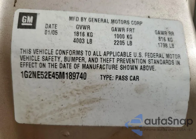 1G2NE52E45M189740: 47377525