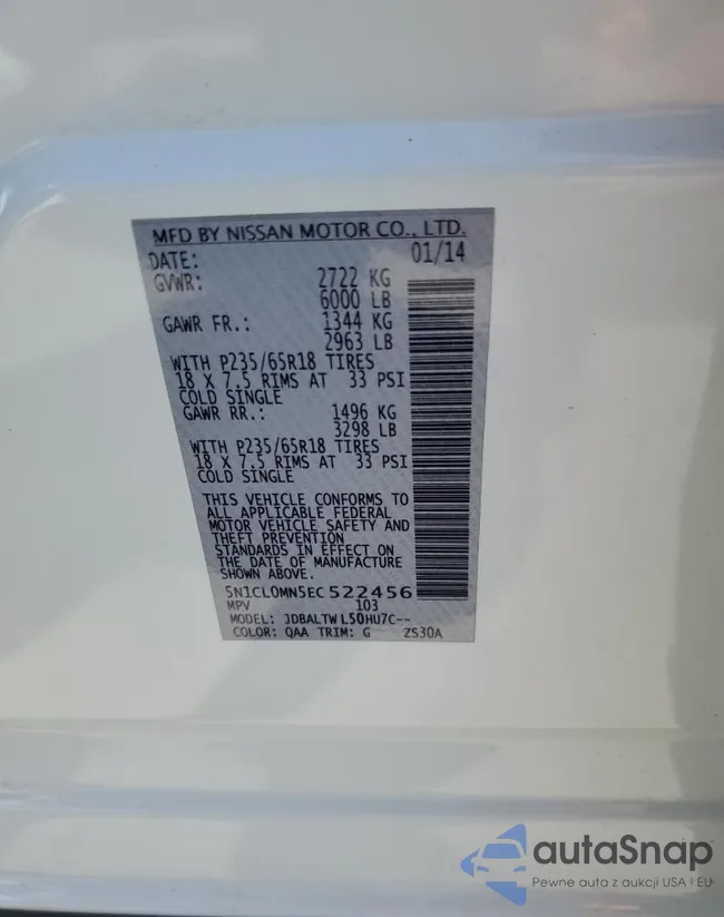 5N1CL0MN5EC522456: 50191775