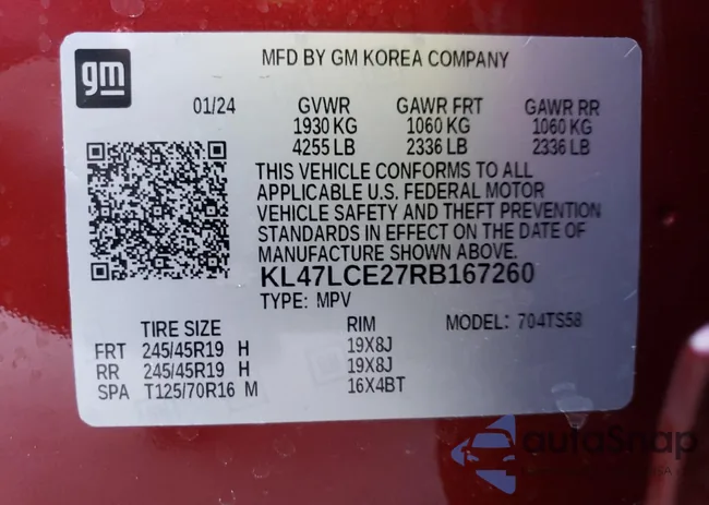 KL47LCE27RB167260: 47082975