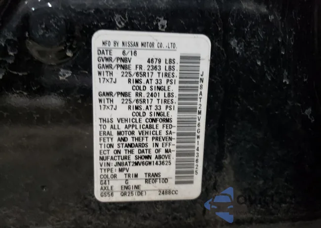 JN8AT2MV6GW143625: 50314975