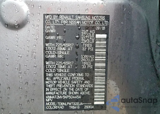 KNMAT2MV5KP504454: 46316196