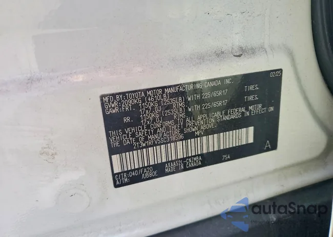 2T3W1RFV5SC318596: 79771675