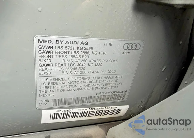 WA1C4BFY3K2018696: 46424546