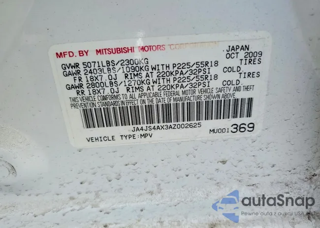 JA4JS4AX3AZ002625: 78233535