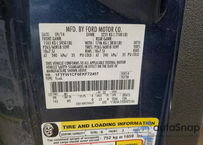 1FTFW1CF6EKF72457: 47007736