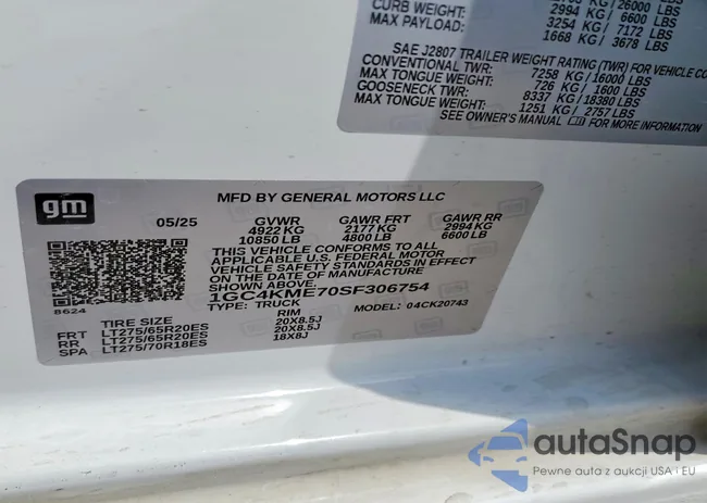 1GC4KME70SF306754: 79090695