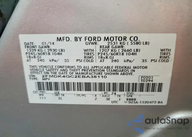 2FMDK4GC2EBA38110: 42058616