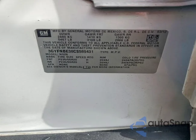 3GYFNBE38CS589431: 79970595