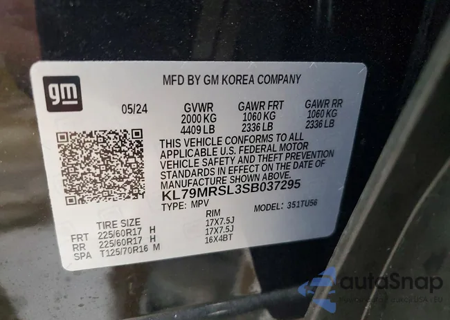 KL79MRSL3SB037295: 79494445