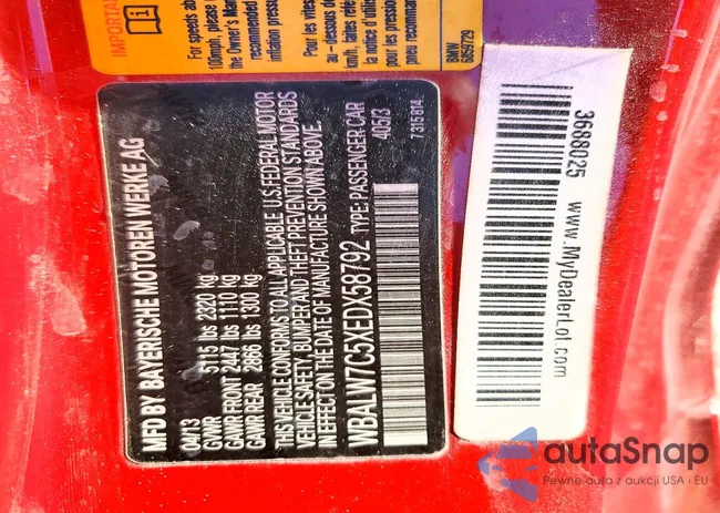 WBALW7C5XEDX58792: 79398085