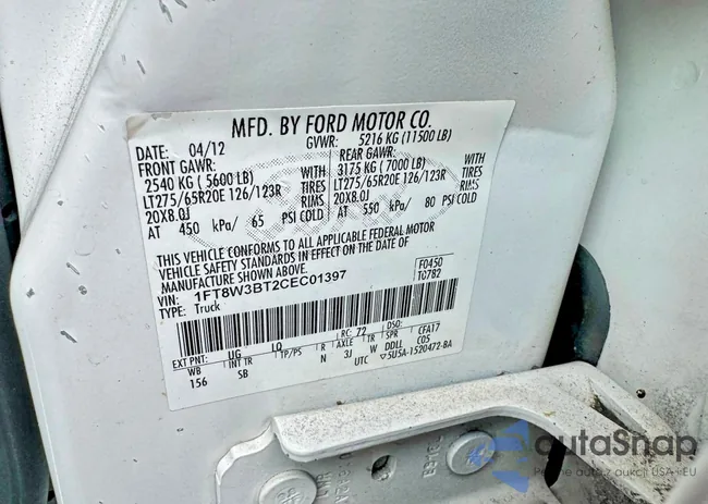 1FT8W3BT2CEC01397: 46967606