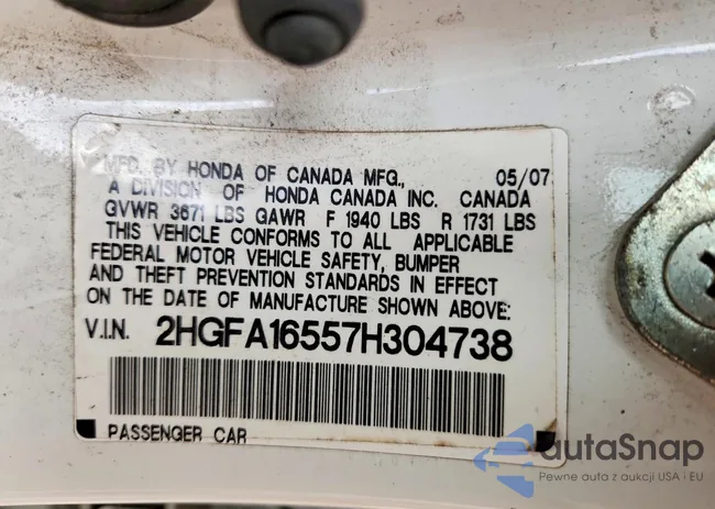 2HGFA16557H304738: 45668166