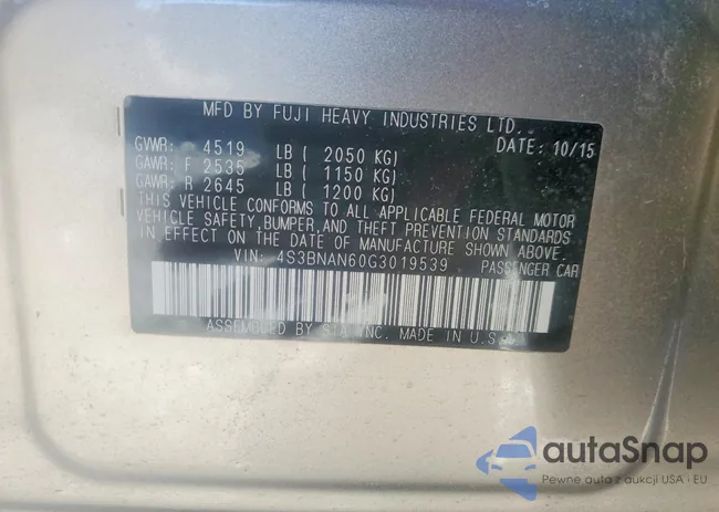 4S3BNAN60G3019539: 78965735