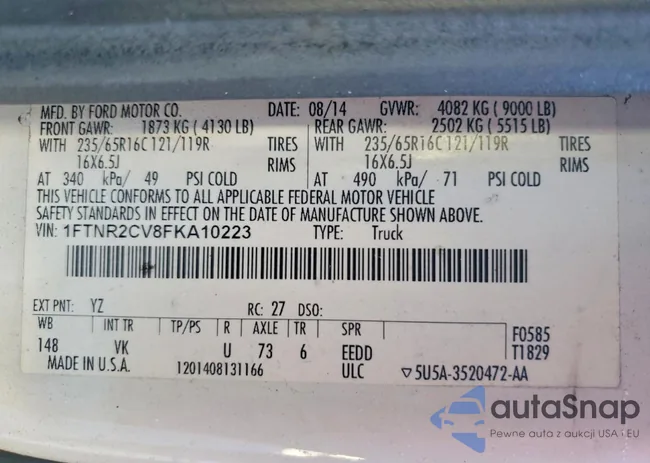 1FTNR2CV8FKA10223: 41935816