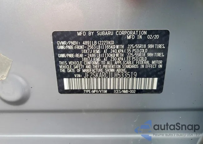 JF2SKARC1LH533519: 79775715