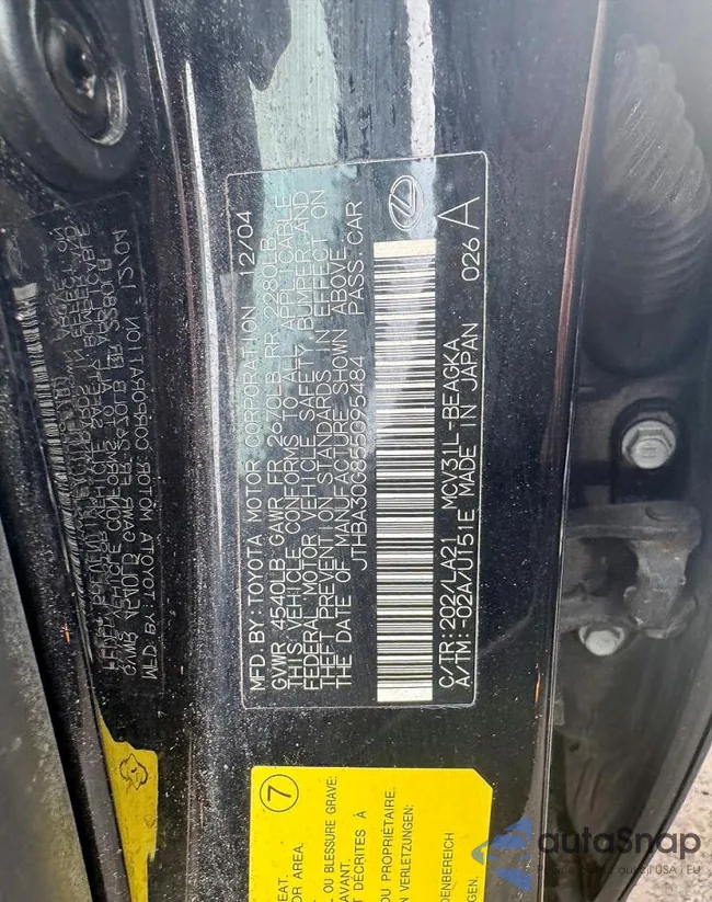 JTHBA30G855095484: 47258756