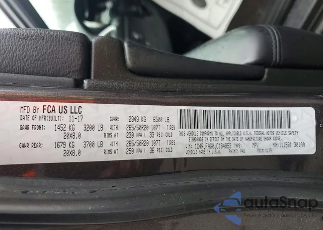 1C4RJFAG0JC164853: 46316576