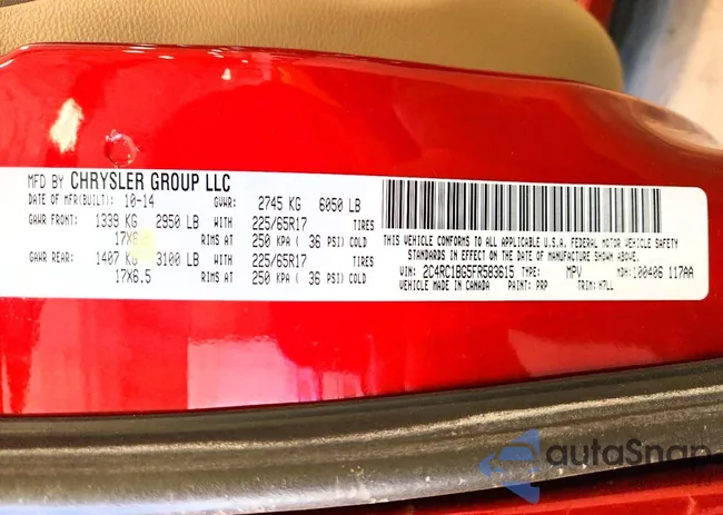 2C4RC1BG5FR583615: 45610486