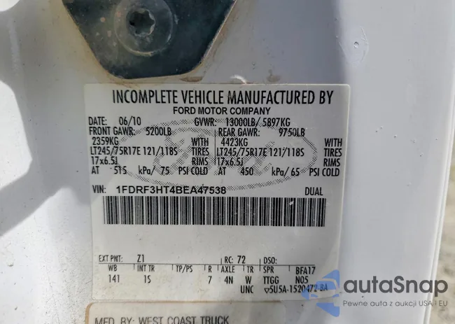 1FDRF3HT4BEA47538: 41841476