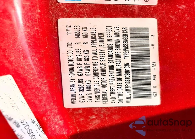 JHMZF1C67DS001036: 41902526