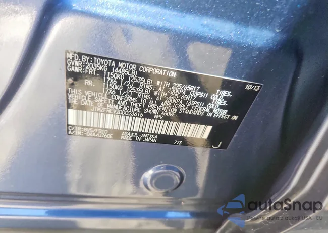 JTMZFREV2DD023616: 42069856