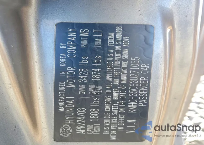 KMHCF35C63U271055: 79057195