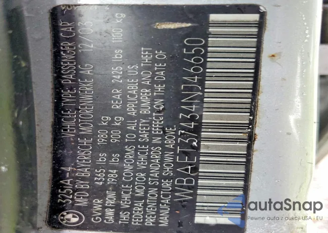 WBAET37434NJ46650: 45966246