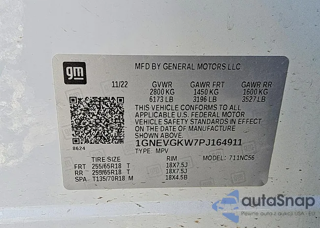 1GNEVGKW7PJ164911: 75709935