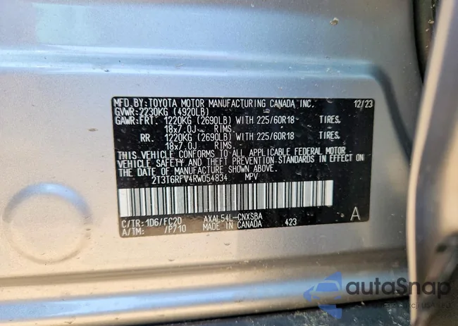 2T3T6RFV4RW054834: 79439325