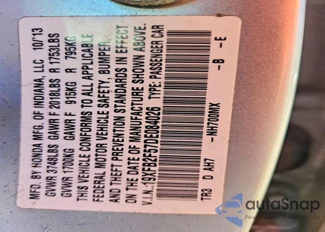 19XFB2F57DE084026: 79190775