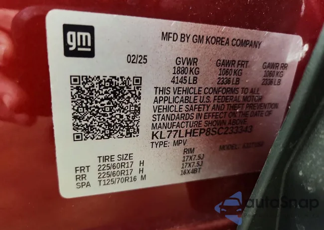 KL77LHEP8SC233343: 45475006