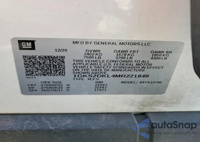 1GKS2DKL4MR221849: 79826025