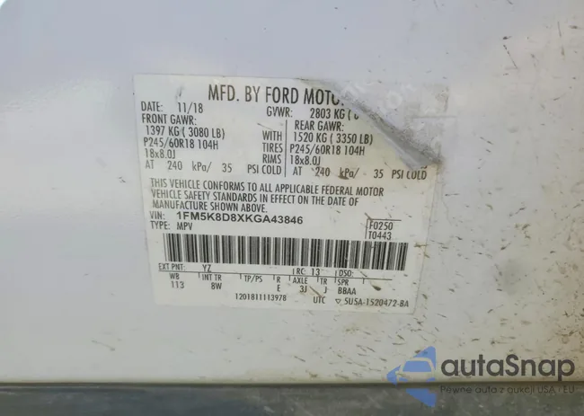 1FM5K8D8XKGA43846: 79791175