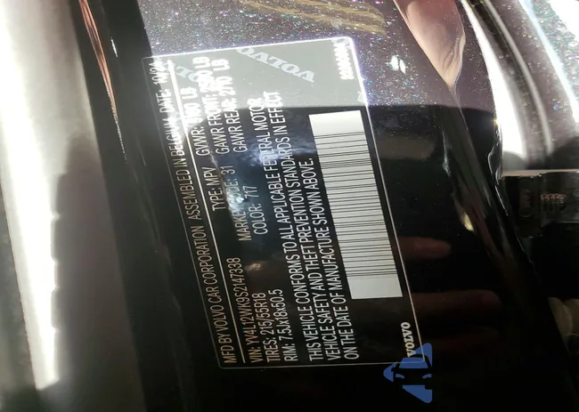 YV4L12WK9S2147338: 47010886