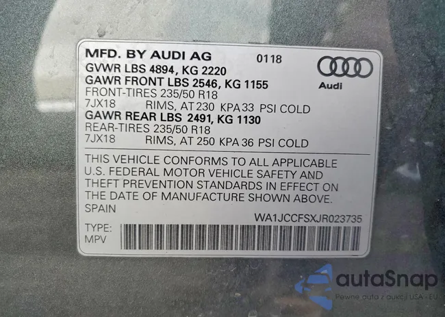 WA1JCCFSXJR023735: 79499715