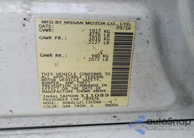 1N4AL3APXHN311089: 45694486