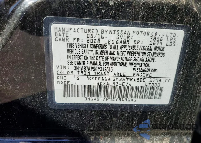 3N1AB7AP9GY319645: 41893366