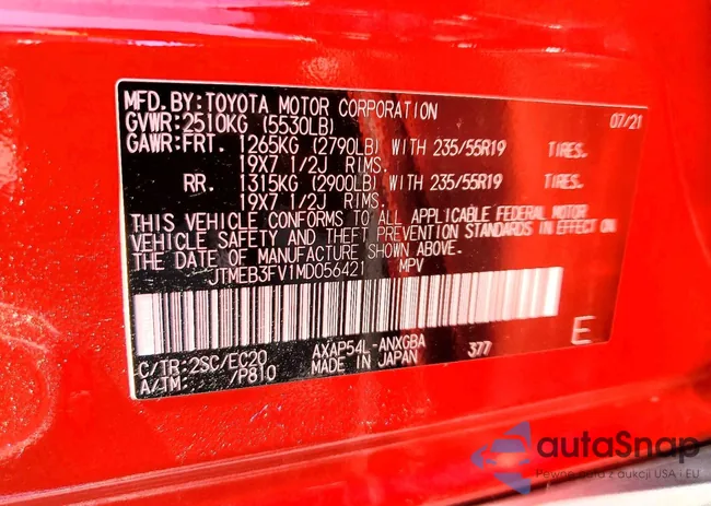 JTMEB3FV1MD056421: 77433255