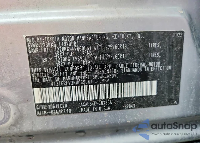 4T3T6RFV3NU069061: 79371075