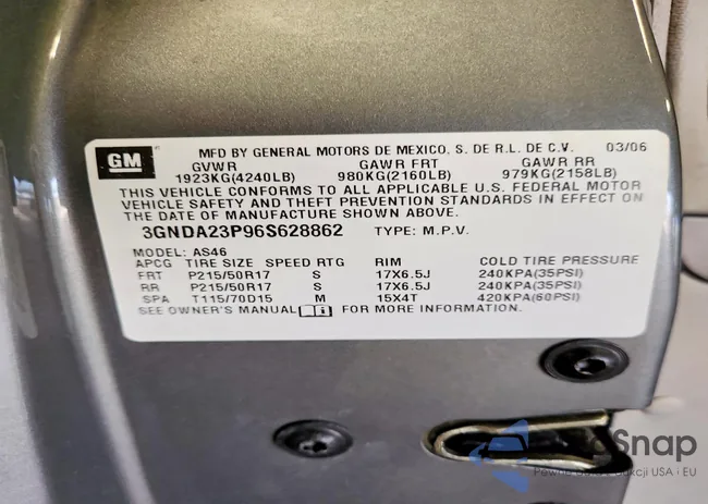 3GNDA23P96S628862: 45749586